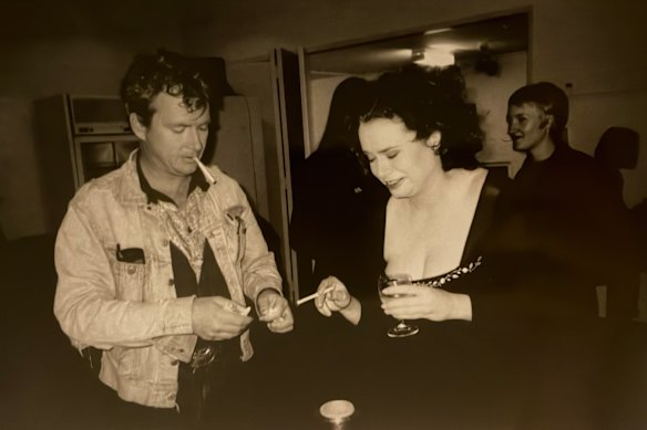 Anthony Morgan and Judith Lucy at the Town Hall before indoor smoking was banned.