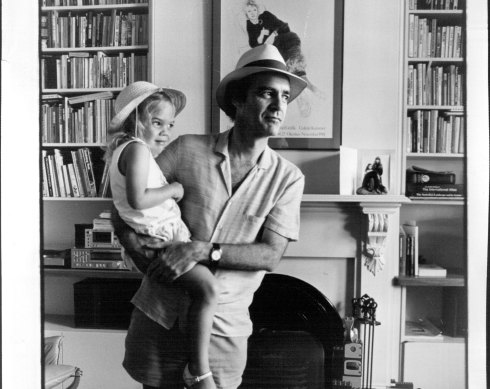 Judge Paul Stein and daughter Jesse at home in Balmain, 1987.