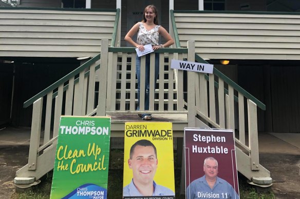 Emily Vittone Taylor votes at a quiet Closeburn polling booth in Samford.