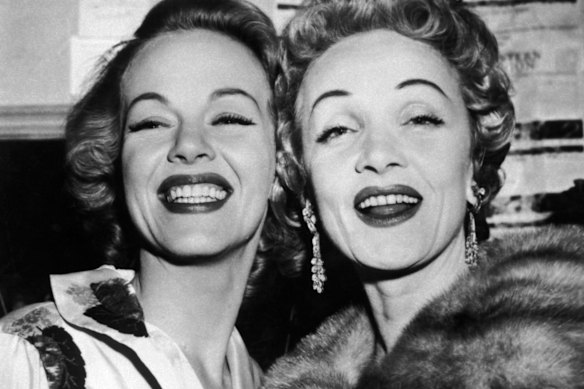 Dietrich with daughter and biographer Maria Riva.