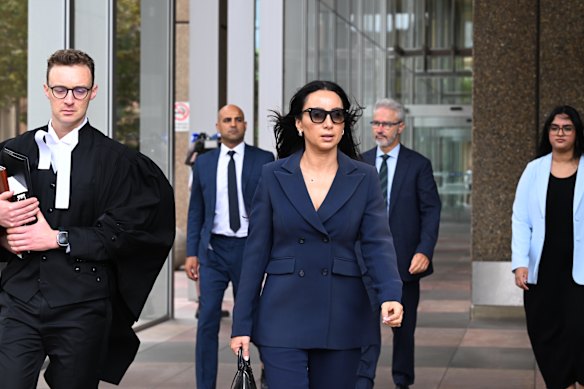 Antoinette Lattouf is outside the federal court in February.