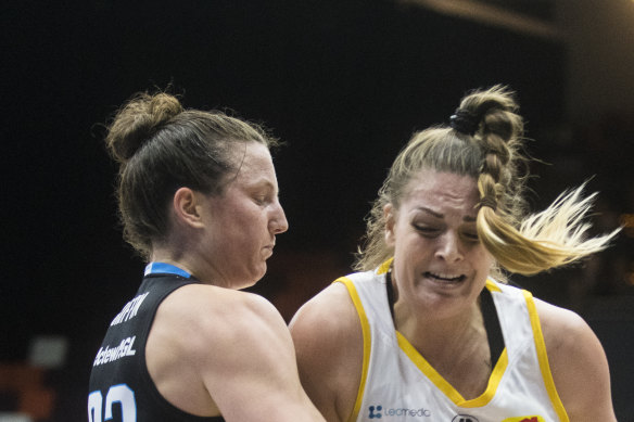 Melbourne Boomer Cayla George (right) is part of a strong Opals squad heading to Malaysia.