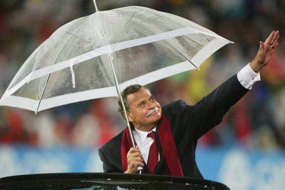 The late Ron Barassi, pictured during a tribute lap in Sydney in 2003, left an indelible mark on Australian football.