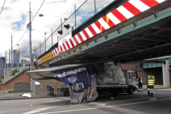 This toilet paper truck did not have a soft landing in 2011.