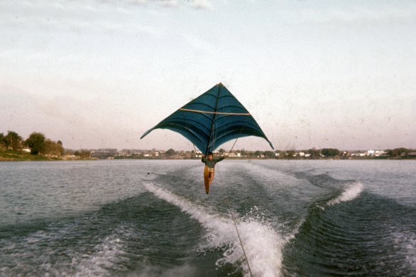 John Dickenson’s boat-launched hang-glider.