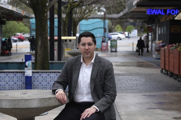 Cr Joseph Haweil, pictured at the Dallas suburban shopping strip, says there is fear, fatigue and frustration in the community. 