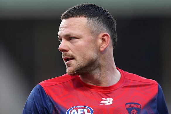 Steven May playing for Melbourne in 2024.