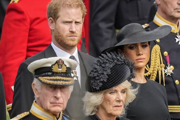 Buckingham Palace has announced details about the coronation of King Charles III, pictured with Camilla, the Queen Consort. It remains unclear if Prince Harry and Meghan, Duchess of Sussex will have a role at the event.