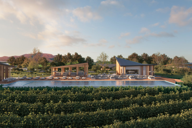 Artist’s impression of a the new five-star hotel facilities to be built at the Ben Ean winery,.