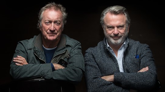 Bryan Brown, Sam Neill , two of the leads of Palm Beach, who are in real life great mates. 