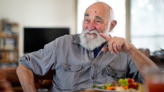 John Flaus regales the author at home in Castlemaine.