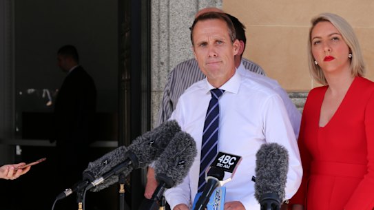 Labor candidate for lord mayor Rod Harding with Labor councillors.