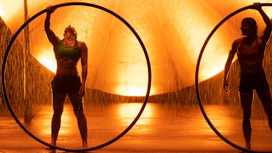 Cirque du Soleil’s enduring appeal is that it offers a break from reality. Sarah Togni (left) and Shena Tschofen