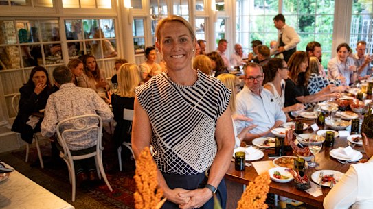 Kate Gunn surrounded by well-connected city supporters at  Chiswick.