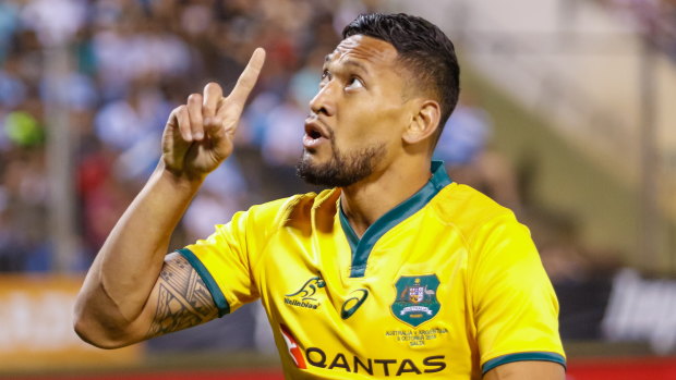 Israel Folau played his last Test for the Wallabies in 2018. 