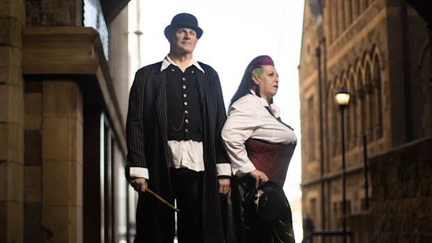 Christiaan and Annmarie Sloane in Melbourne ahead of the Wimmera Steampunk Festival in Dimboola.