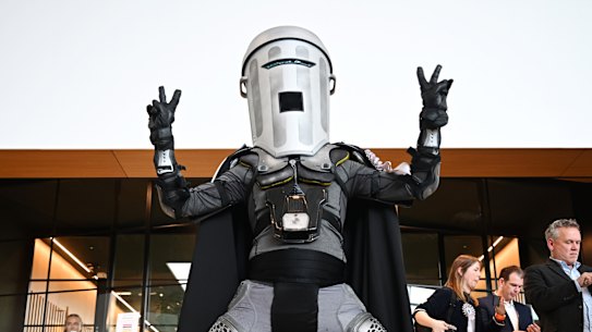London mayoral candidate Count Binface reacts after the results were announced in the London mayoral election. He received 24,260 votes. Labour Mayor Sadiq Khan was elected for a third time.