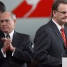 John Howard and Labor leader Mark Latham in October. 