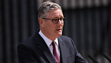 Keir Starmer announces his resignation in emotional address outside 10 Downing Street.