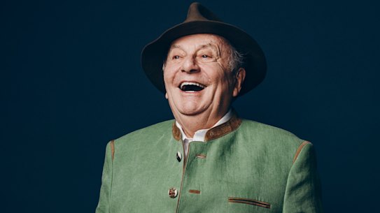 Barry Humphries photographed in 2017.  