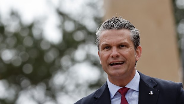 Defence Secretary Pete Hegseth delivers a speech at the US cemetery to commemorate the 82nd anniversary of the D-Day landings.