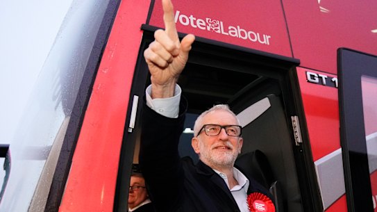 Labour leader Jeremy Corbyn arrives for a stump speech in Sheffield, England. 