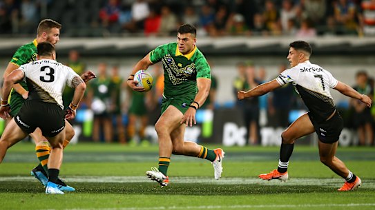 David Fifita cuts loose in Australia's opening win over New Zealand.