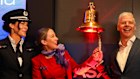 Virgin CEO Dave Emerson rings the bell on Tuesday. 