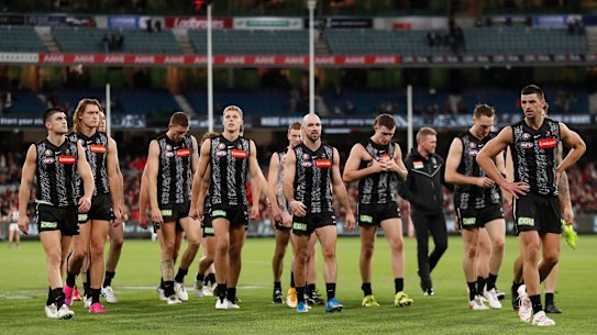 The Magpies have slumped to 1-5 after losing to Essendon on Anzac Day.