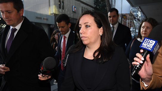 Kaila Murnain leaves the ICAC on Wednesday.