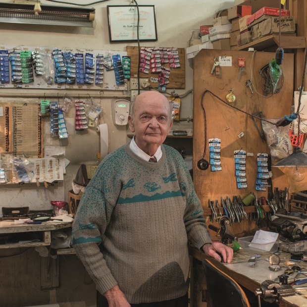 Mid-morning inside a Coburg workshop: a scene of daily life as featured in Warren Kirk's book Northside: A Place and Time.