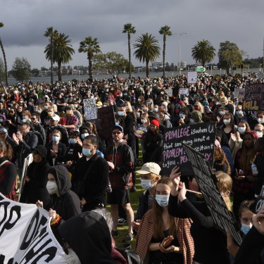 About 7000 people flooded the Perth's streets support of the Black Lives Matter movement.