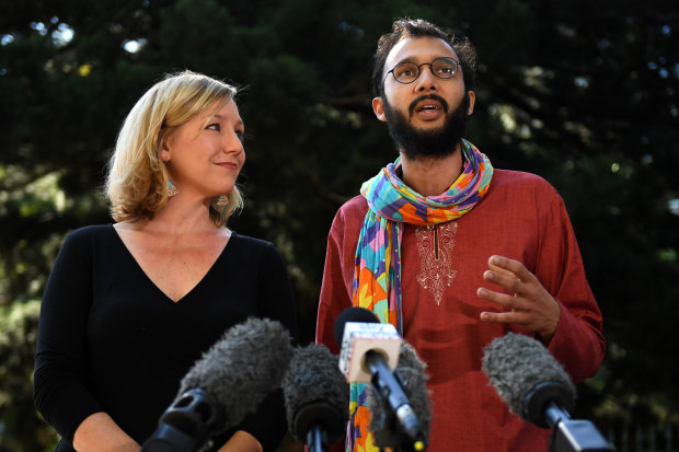 Jonathan Sri gained national attention when he stood beside resigning senator Larissa Waters in 2017, earning the moniker “Rainbow Scarf Man”.