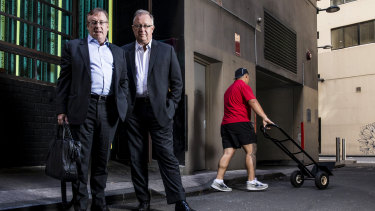 Joseph Healy (left) with his fellow Judo Bank co-founder and David Hornery. 