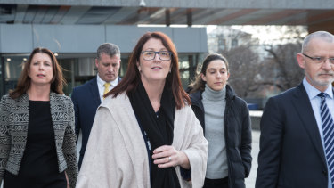 Ex-NAB trustee Nicole Smith outside the royal commission.