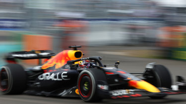 Max Verstappen on his way to victory.