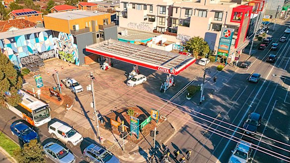 This Caltex site in Brunswick East, Melbourne, is one of the sites being sold.