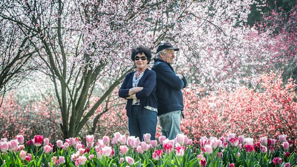 The owners and gardeners of Tulip Top, Pat and Bill Rhodin.