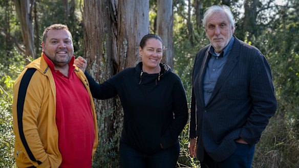 Planning an epic drama about Pemulwuy: writer Jon Bell (left), director Catriona McKenzie and executive producer Phil Noyce. 