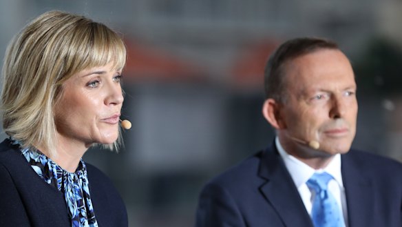 Warringah rivals Zali Steggall and Tony Abbott.