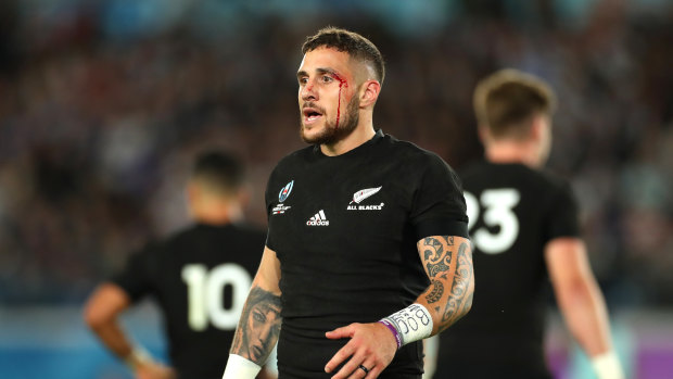 TJ Perenara during the 2019 World Cup semi-final against England. 