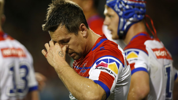 Hip pocket: Newcastle's late season capitulation will hit Mitchell Pearce hard.
