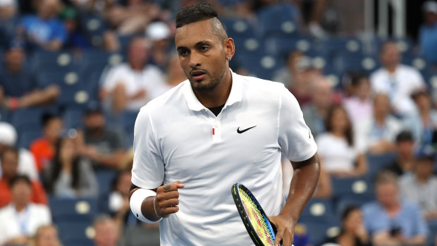 Nick Kyrgios prevailed in straight sets to reach the third round of the US Open.