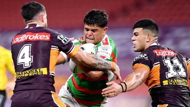 Latrell Mitchell was quiet at fullback before being moved to the centres in the second half.