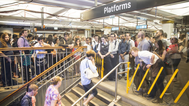 Commuters were temporarily prevented from entering platforms at Town Hall in January to avoid dangerous overcrowding.