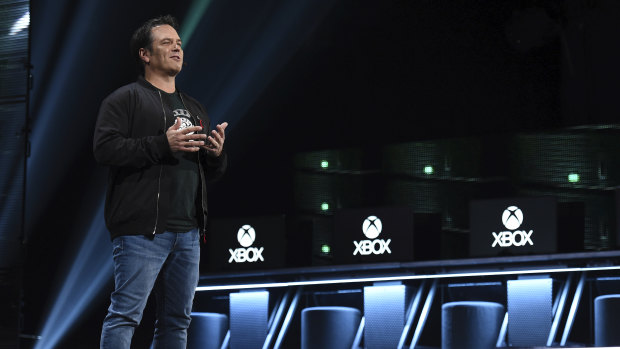 Phil Spencer, head of Xbox, speaks during Microsoft's pre-E3 briefing.