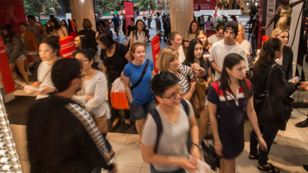 Shoppers in search of a bargain on Boxing Day.