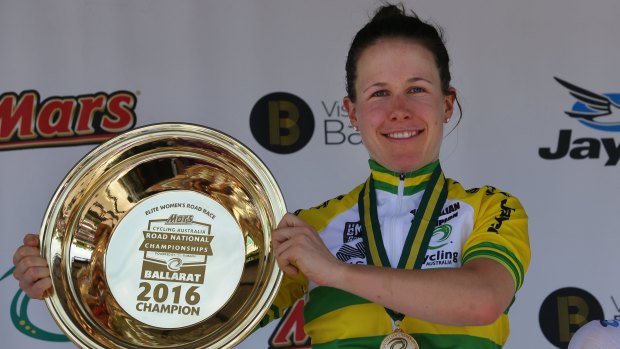 Champ: Amanda Spratt with the Australian women's road title in 2016.