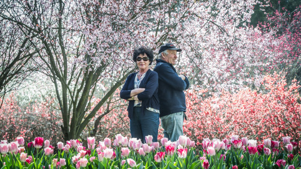The owners and gardeners of Tulip Top, Pat and Bill Rhodin.
