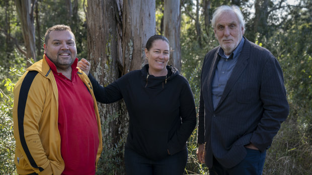 Planning an epic drama about Pemulwuy: writer Jon Bell (left), director Catriona McKenzie and executive producer Phil Noyce. 
